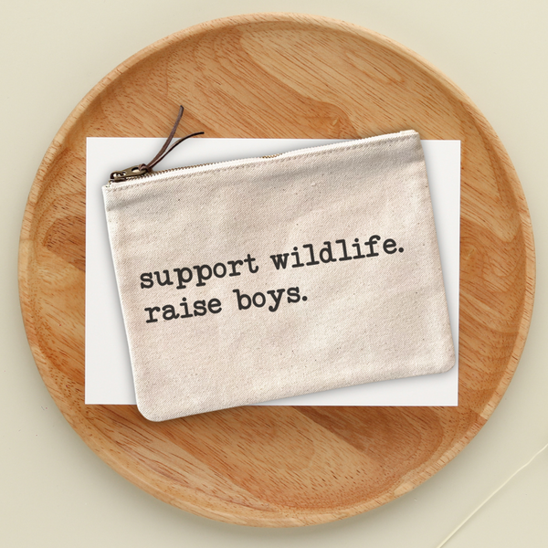 Support Wildlife Raise Boys Canvas Pouch