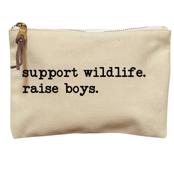 Support Wildlife Raise Boys Canvas Pouch